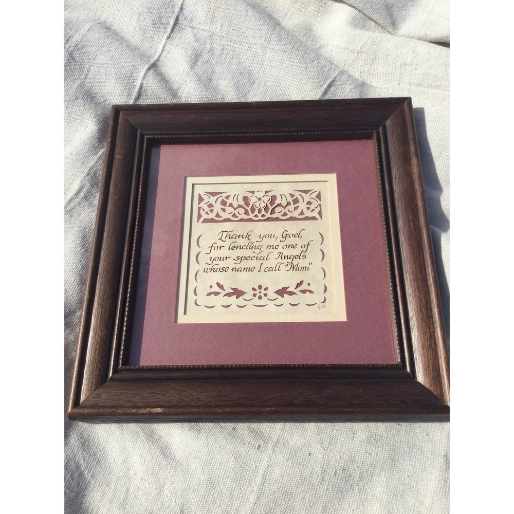 Vintage Mother’s Day art framed scissor art mom mother gift Scherenschnitt 90